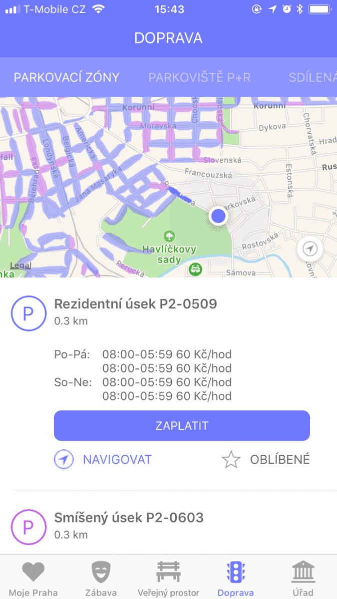 Mobilní aplikace Moje Praha