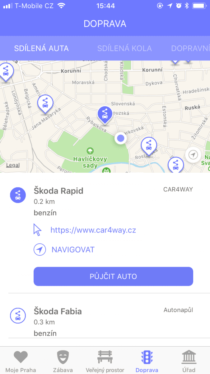 Mobilní aplikace Moje Praha