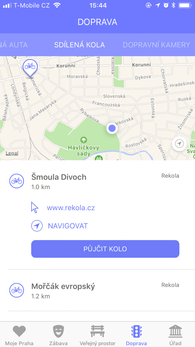 Mobilní aplikace Moje Praha