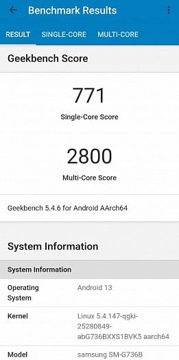 Výsledek Geekbench benchmarku (zdroj: Cnews)