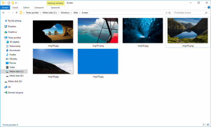 Složka s tapetami ve Windows