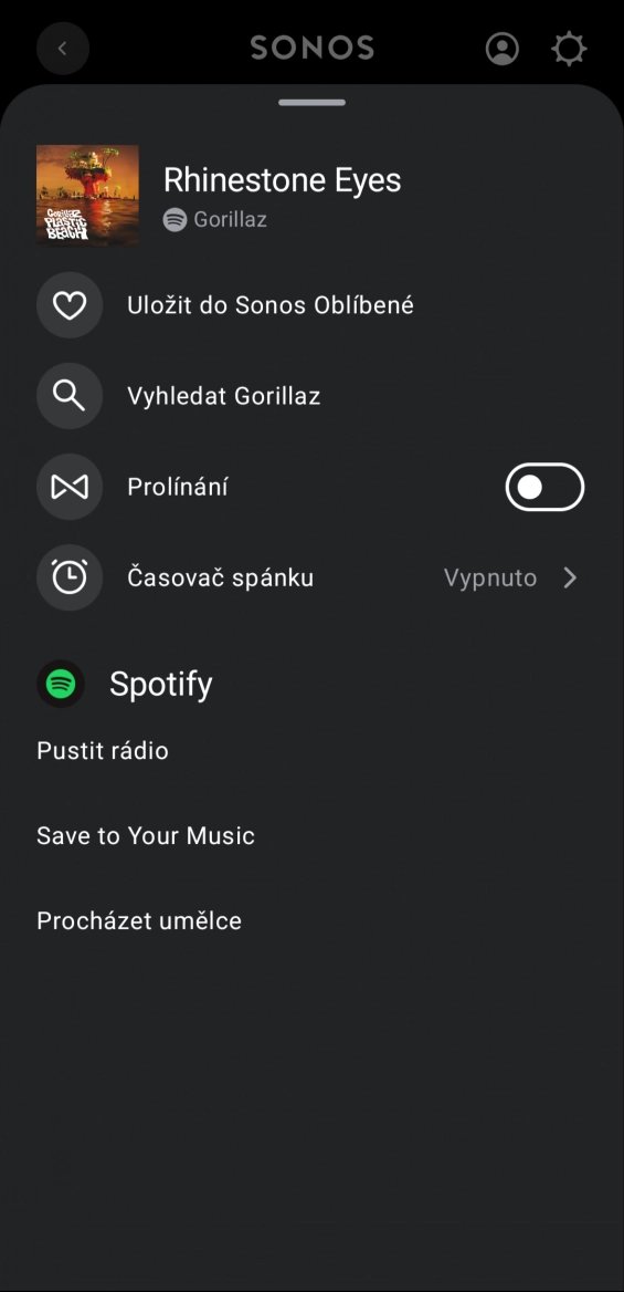 Mobilní aplikace Sonos