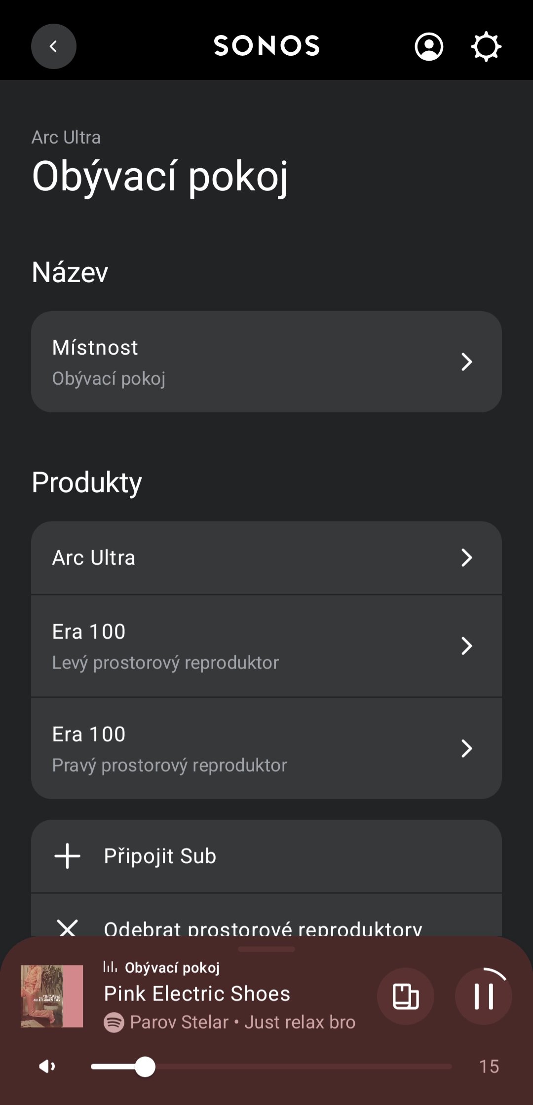 Mobilní aplikace Sonos