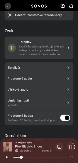 Mobilní aplikace Sonos