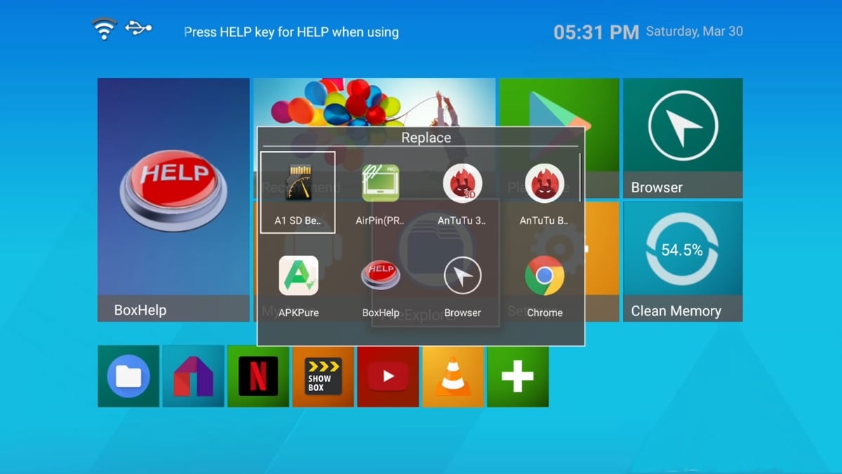 Uživatelské prostředí TV boxu HK1 Max