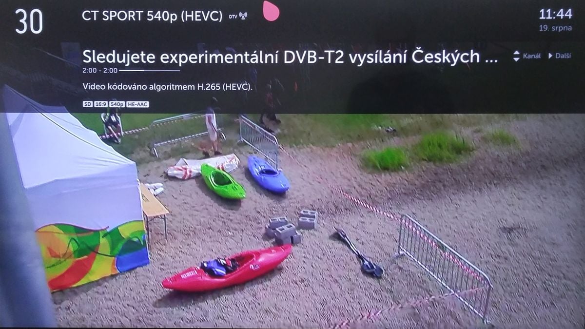 LG 55UH750V - experimentální vysílání v DVB-T2/HEVC