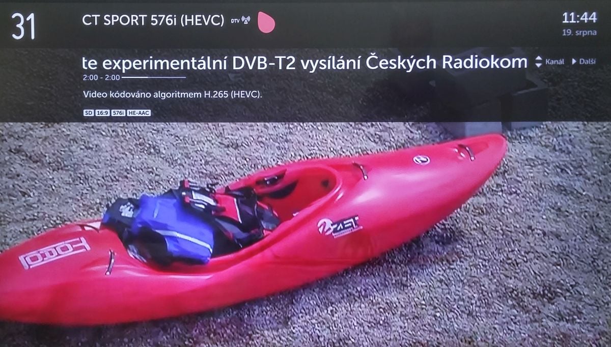 LG 55UH750V - experimentální vysílání v DVB-T2/HEVC