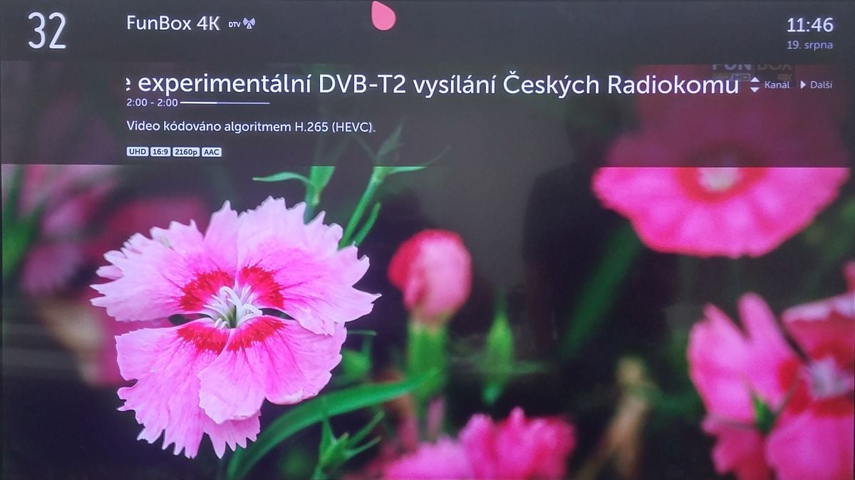 LG 55UH750V - experimentální vysílání v DVB-T2/HEVC