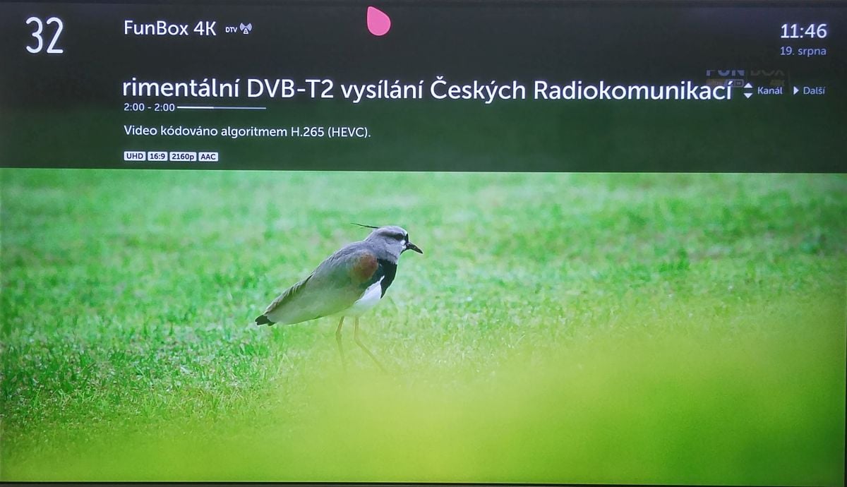LG 55UH750V - experimentální vysílání v DVB-T2/HEVC