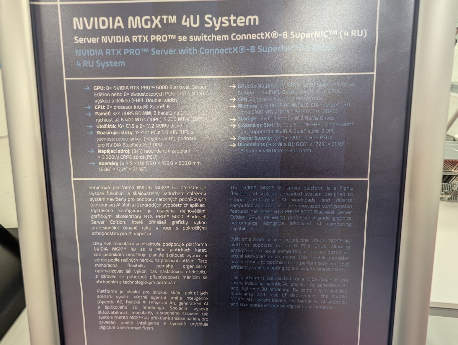 Server Nvidia MGX 4U System s grafikami RTX Pro 6000 od Foxconnu