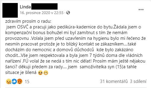 Téma kompenzační bonus na sociálních sítích