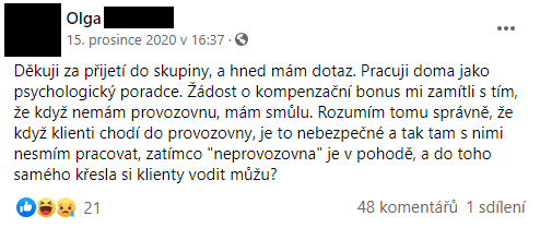 Téma kompenzační bonus na sociálních sítích