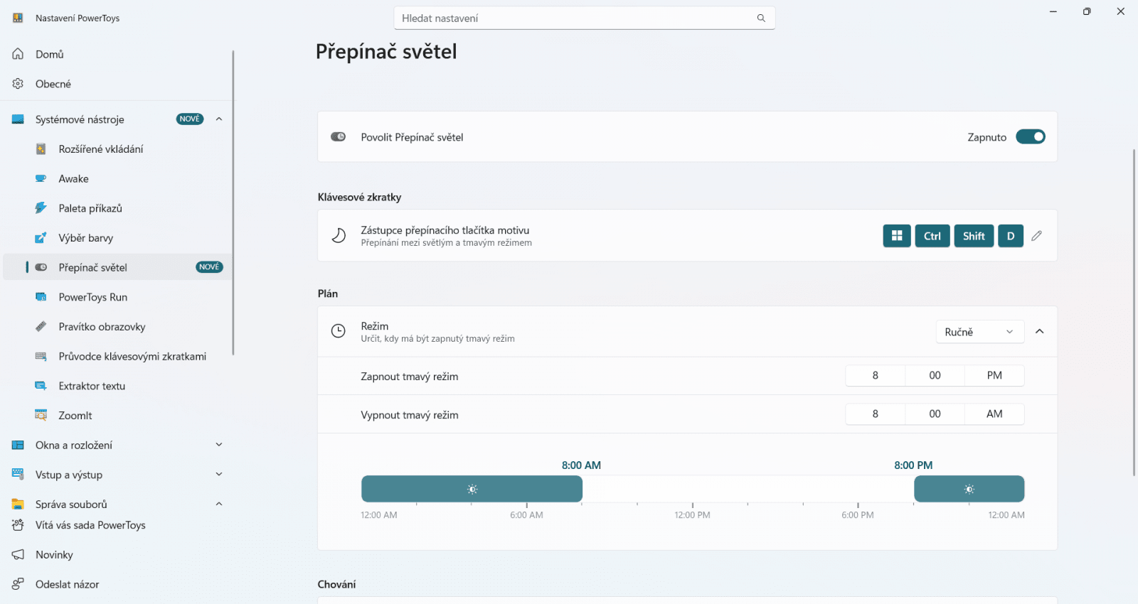 Nastavení Dark Mode