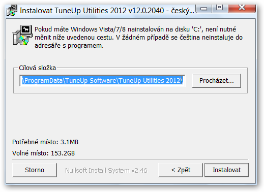 Instalace češtiny.