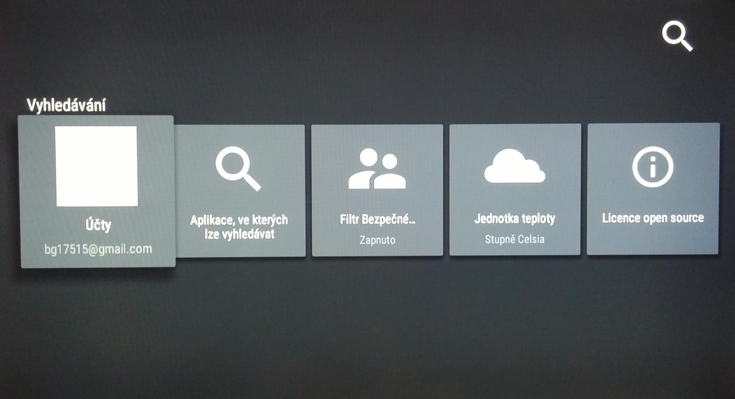 Android TV – nastavení