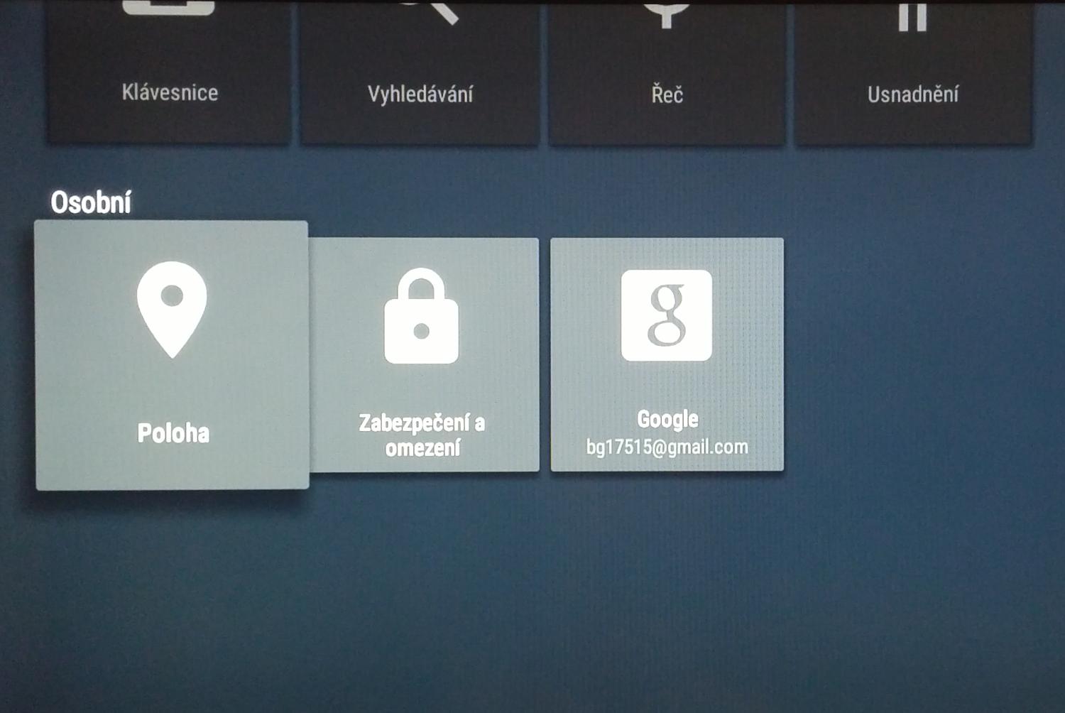 Android TV – nastavení