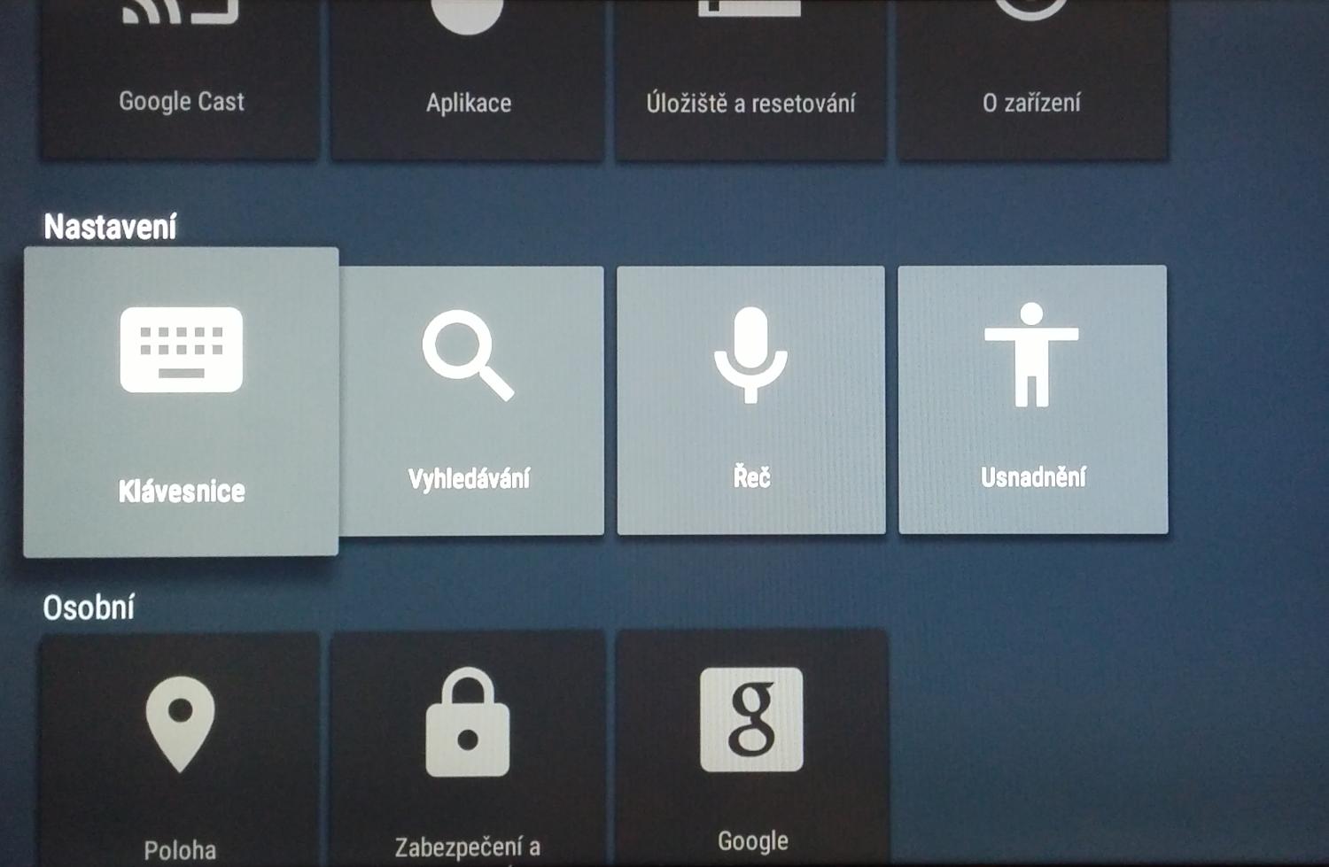 Android TV – nastavení