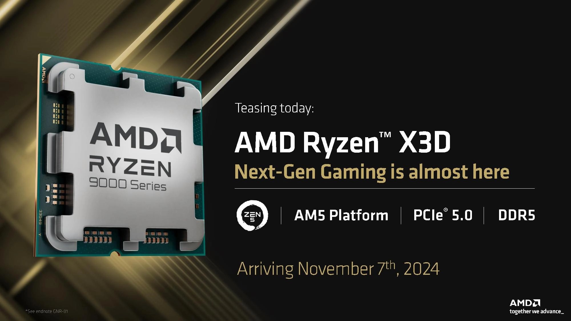 Teaser vydání Ryzenu 7 9800X3D od AMD