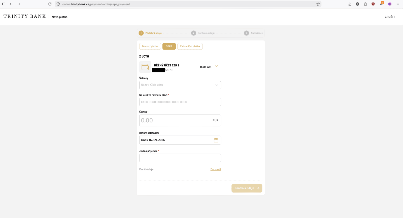 Nové internetové bankovnictví TRINITY BANK. (01. 09. 2026)