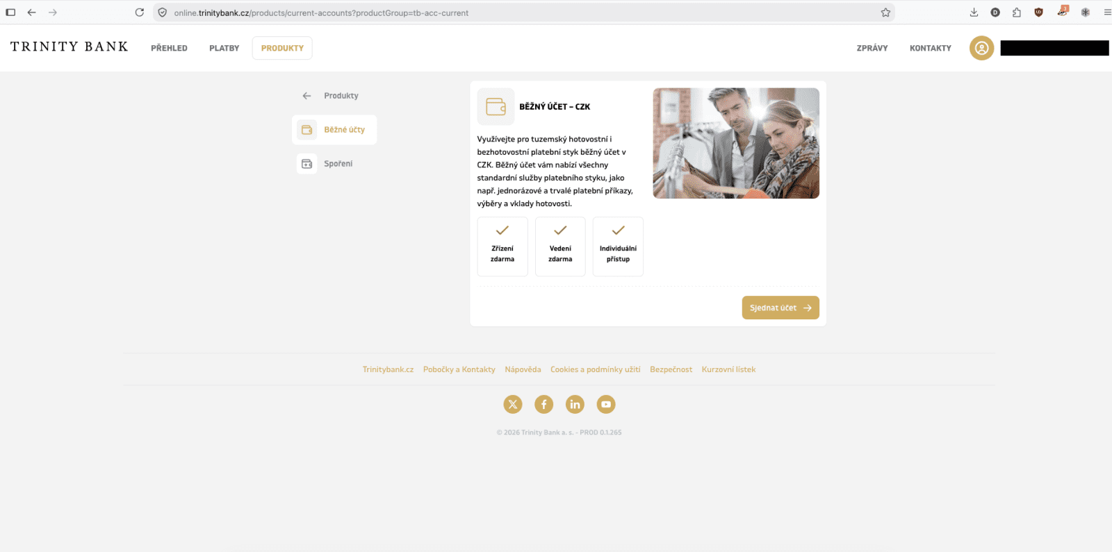 Nové internetové bankovnictví TRINITY BANK. (01. 09. 2026)