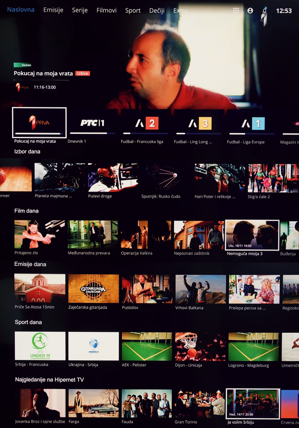 Domácí stránka služby