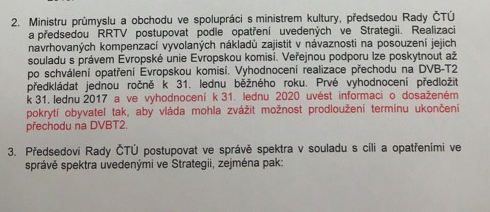 Strategie DVB-T2 schválena, úvodní list