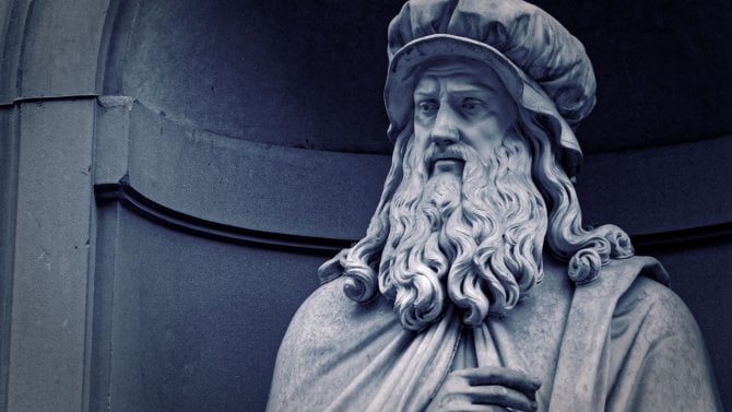 Socha Leonarda da Vinciho ve Florencii
