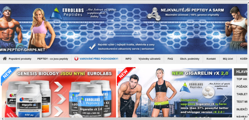 Stav stránek ke dni 1. 3. 2018: https://www.peptidy-ghrp6.net/. Nabízené potraviny: více produktů