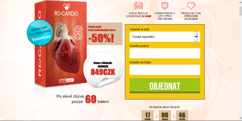 Stav stránek ke dni 13. 9. 2018: http://cz1.therecardio.com. Nabízené potraviny: Recardio