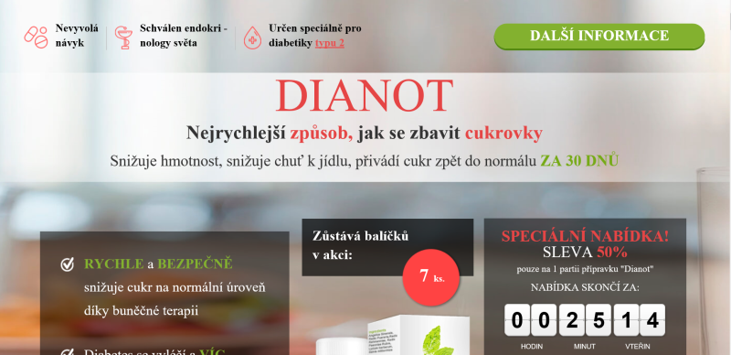 Stav stránek ke dni 21. 5. 2018: http://www.fullimprovement.com/cz_dianot_r1/. Nabízené potraviny: Dianot