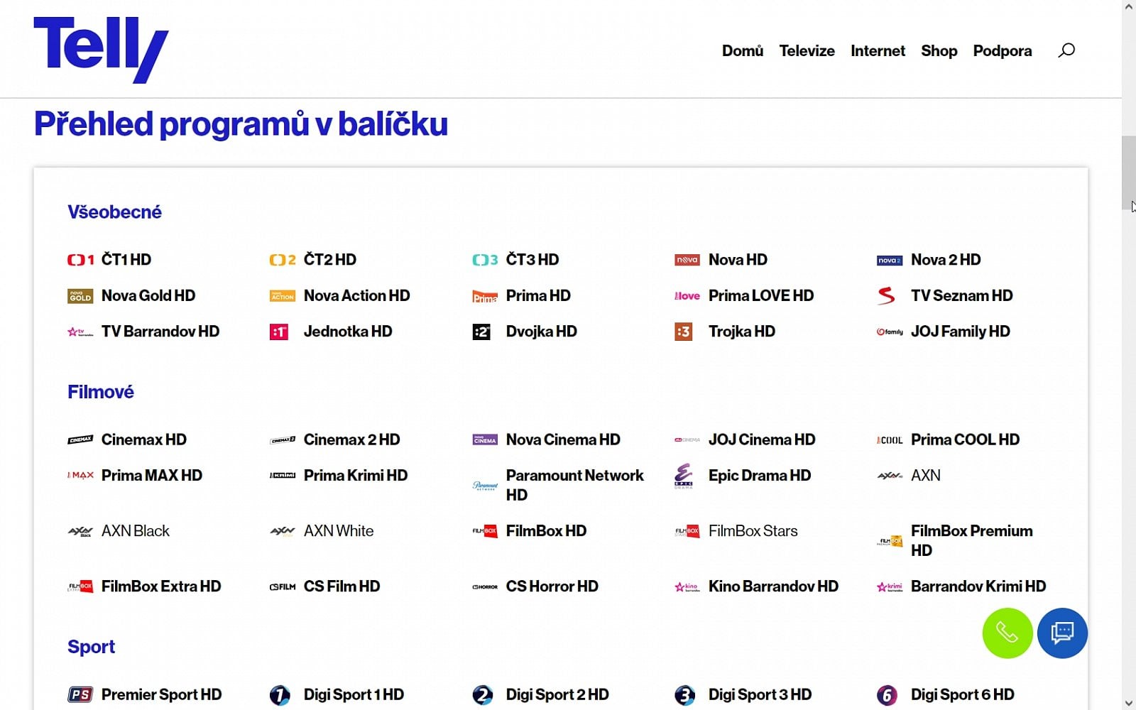 Nabídky operátorů