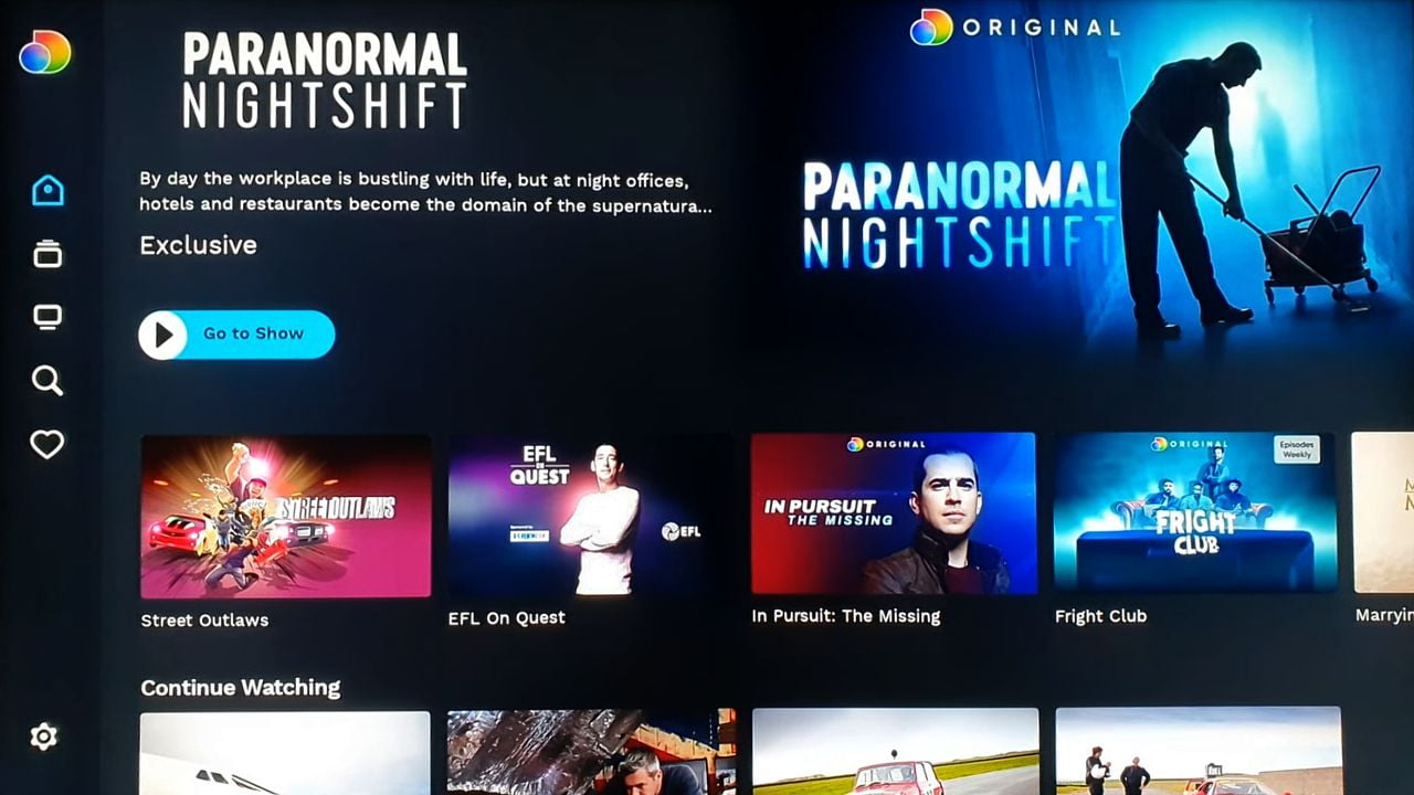 Služba Discovery+ (prohlížečová verze a aplikace britské SKY Q)