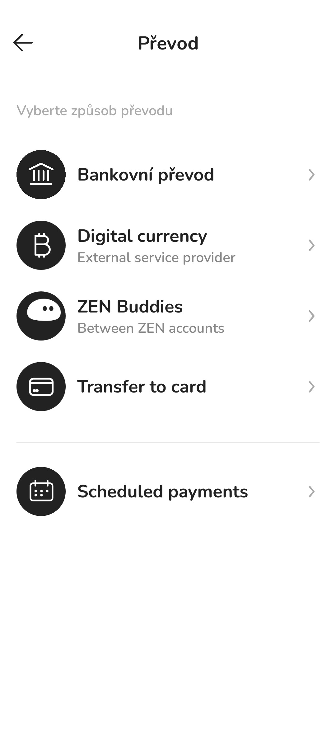 Převod na platební kartu Mastercard pomocí aplikace platební instituce Zen.com (03/2023)