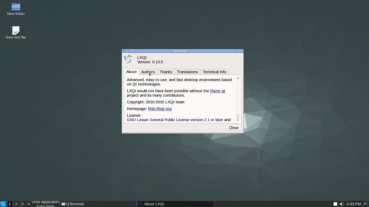 Lubuntu LXQt vývojová verze