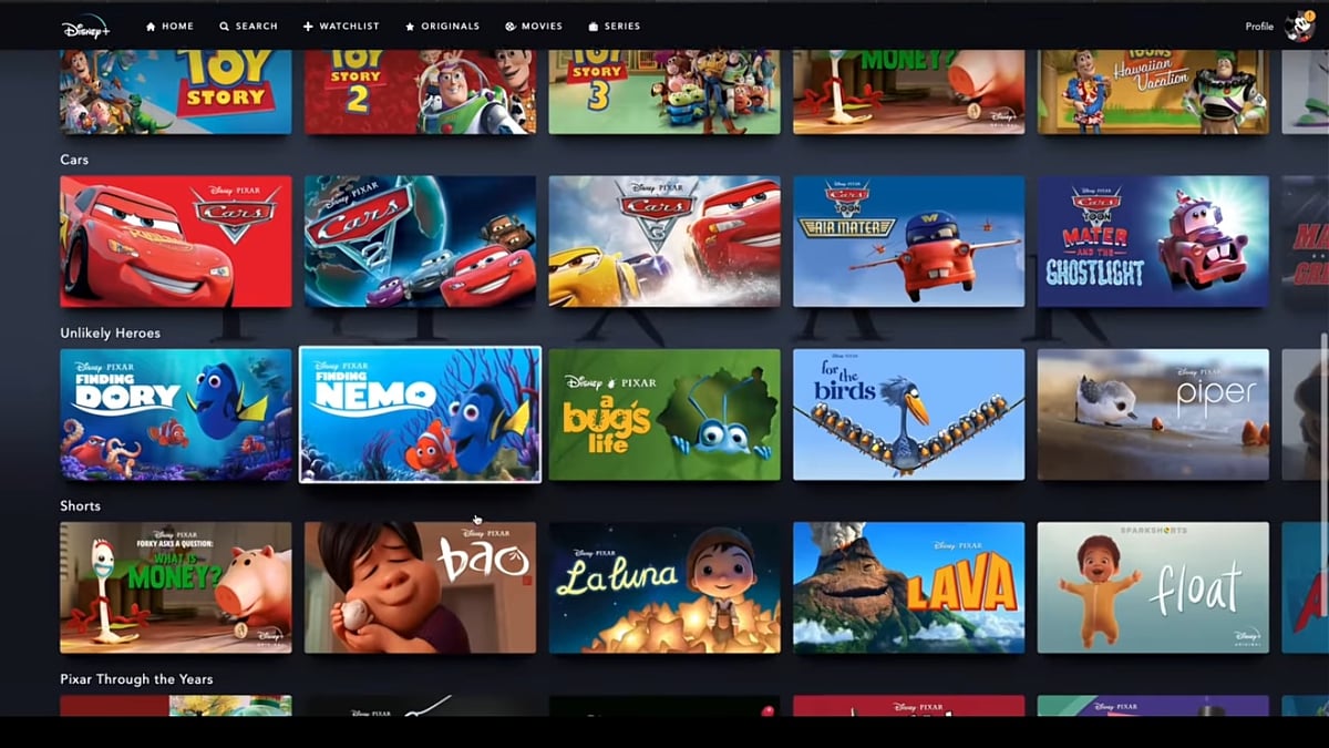 Produkce Pixar v Disney+