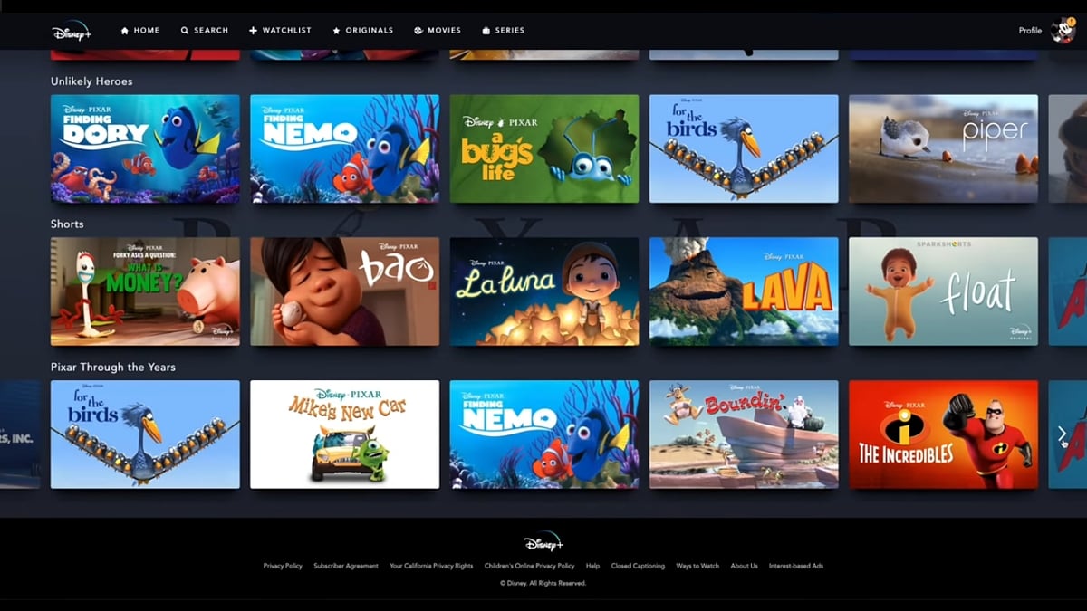 Produkce Pixar v Disney+