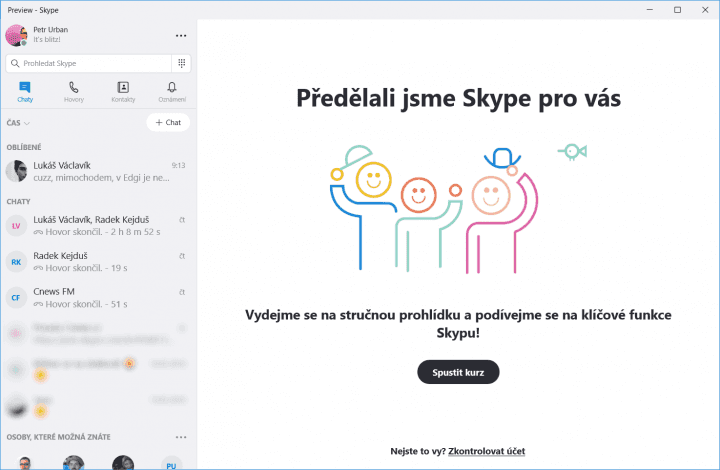 Po aktualizaci vás přivítá Skype 14