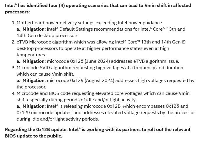 Vyjádření Intelu k problému nestability a degradace procesorů Raptor Lake (25. září 2024)