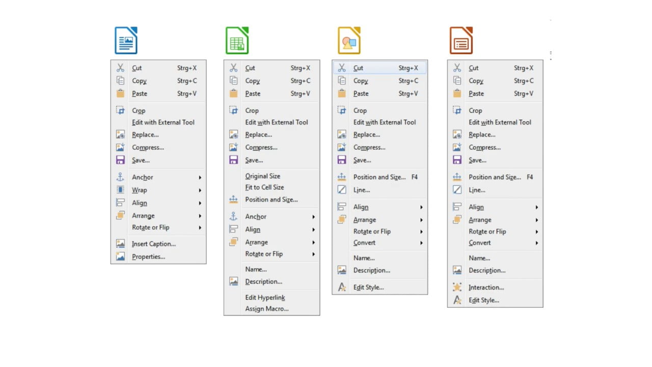 Kontextová menu byla zjednodušena a vyčištěna, aby se v nich dalo lépe orientovat.