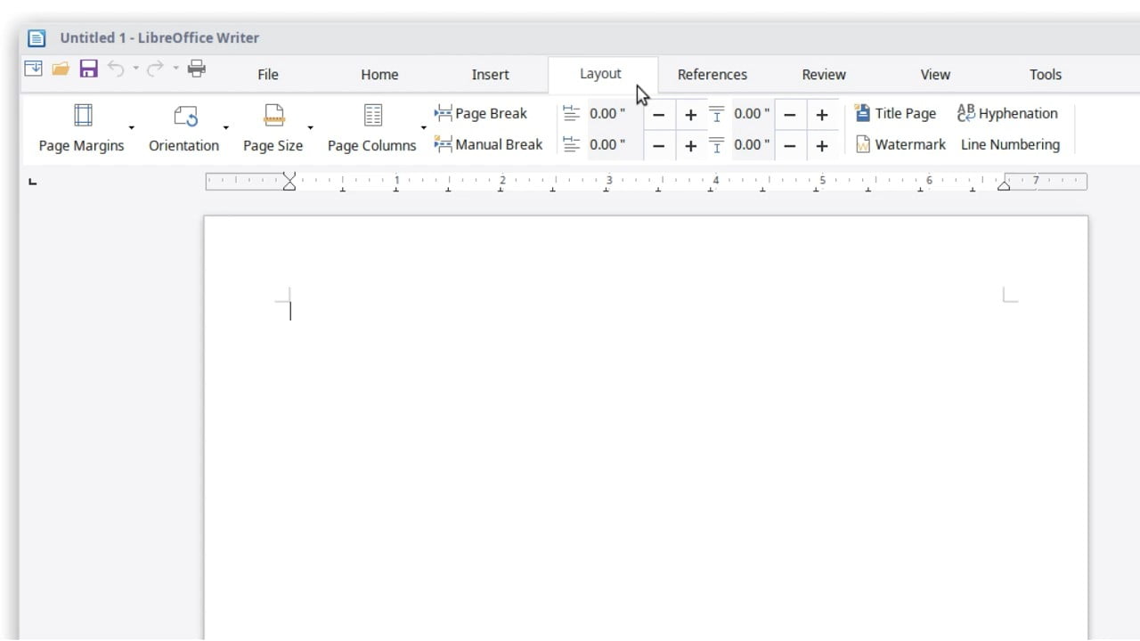 Pohled na funkce k rozložení stránky.