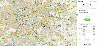 Vyhledání spojení prostřednictvím MHD včetně jízdních řádů na Mapy.cz.