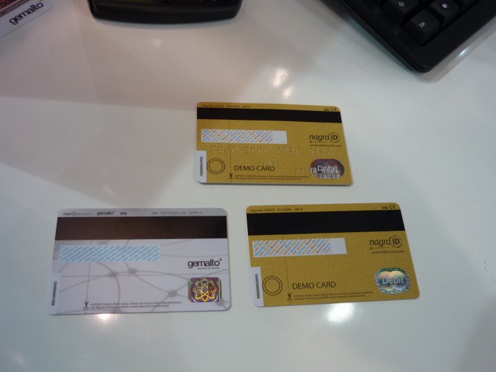 Vzorek karet MasterCard NagraID/Gemalto (zadní strana)