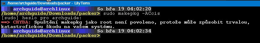 Arch: instalace balíčků z AUR