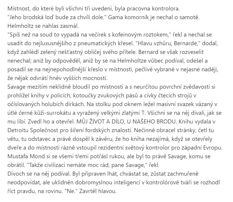 Předklad od překladače DeepL