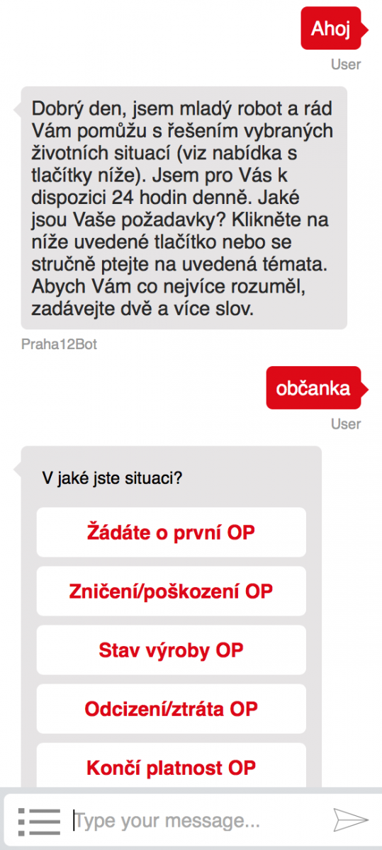 Chatboti pro Lítačku a Prahu 12