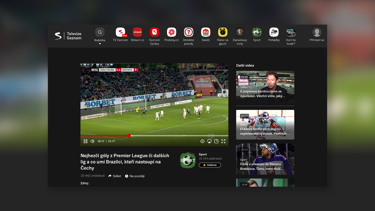 Televizeseznam.cz - nový videoportál Seznam.cz