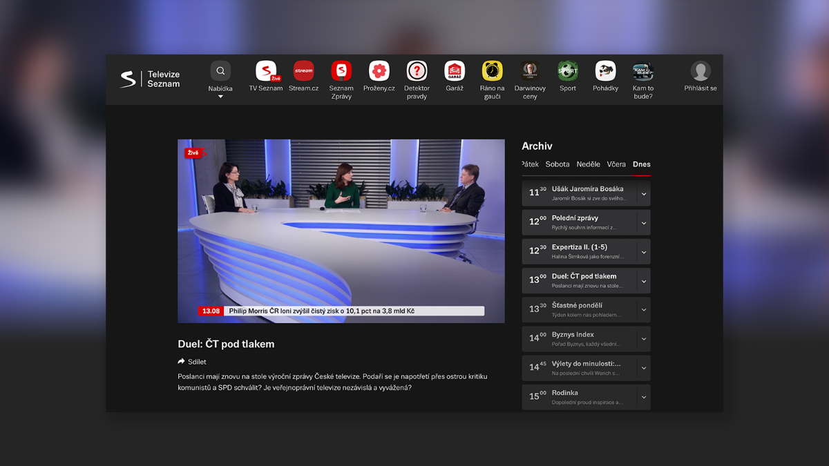 Televizeseznam.cz - nový videoportál Seznam.cz