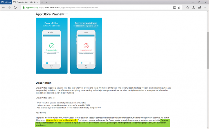 Onavo Protect sdílí data s Facebookem, který službu začal v omezené míře propagovat na platformě iOS