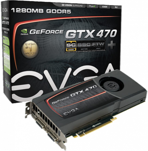 Grafická karta eVGA GeForce GTX 470 SuperClocked+ FTX s upraveným chladičem