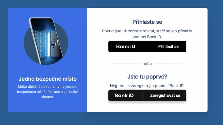 Přihlaste se pomocí bankovní identity